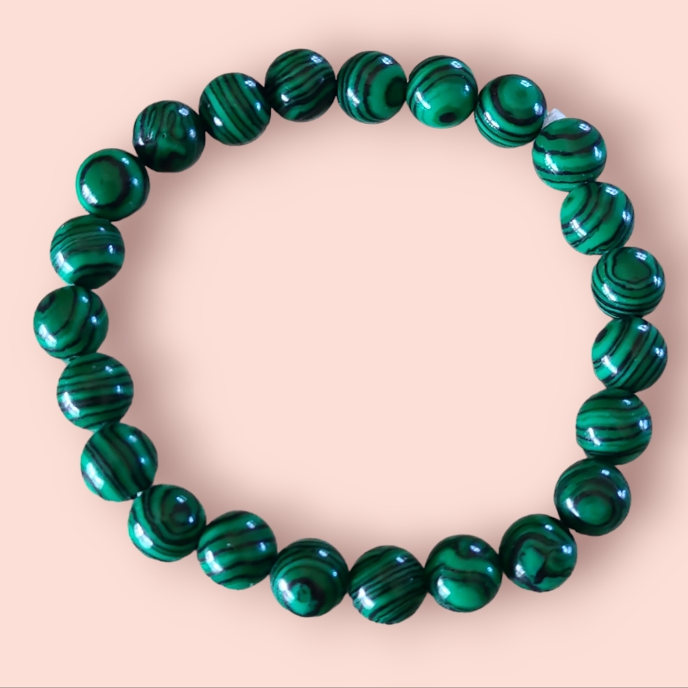 Malachite Gemstone Bracelet Green/Black